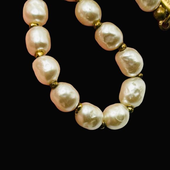 Vintage Signed Miriam Haskell Niki Pearl Choker Length Necklace - Picture 4 of 6